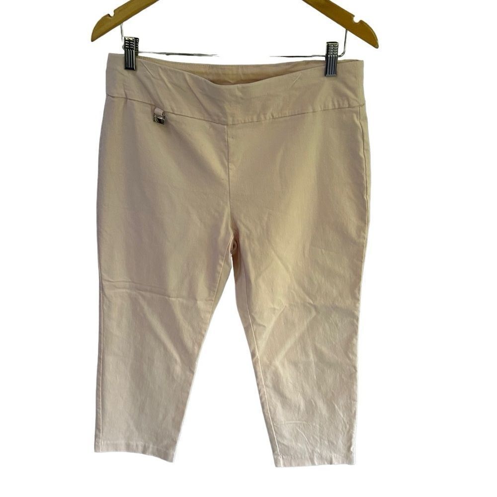 Alfani Khaki Ankle Crop Pants Women’s Size 12 Stretch Pull-On Comfort Workwear
